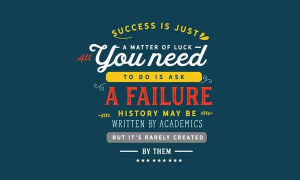 Başarı Sadece Şans Meselesi Tüm Yapmanız Gereken Bir Başarısızlık Sor — Stok Vektör