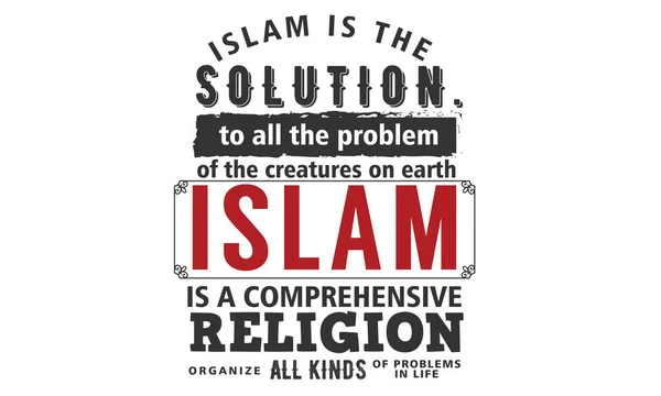 Islam Est Solution Tout Problème Des Créatures Sur Terre Islam — Image vectorielle