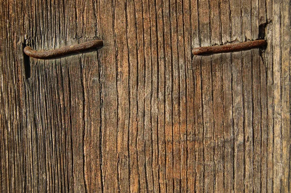 Sfondo in legno con chiodo, struttura in legno — Foto Stock
