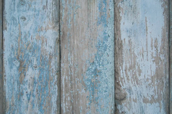 Blå gamla planket. trä palissad bakgrund. — Stockfoto
