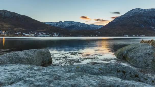 Tromsoe Norveç Yakınındaki Sahilinde Timelapse — Stok video