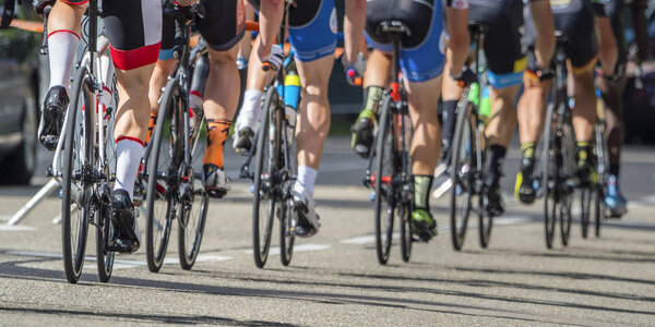 group of cyclists in a bicyle race