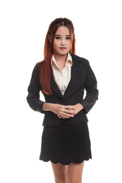 Jovem mulher de negócios asiática em terno branco . — Fotografia de Stock