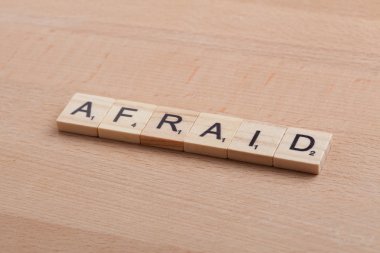 Korkarım sözcüğün yazımını Scrabble harf.