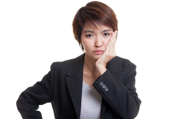 Young Asian business woman got toothache. — Stock Photo, Image