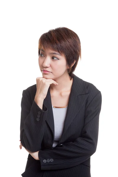 Serious  young Asian woman  look away. — Stock Photo, Image