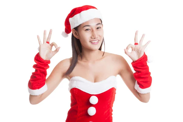 Ázsiai karácsony Mikulás lány Térkép Ok jele. — Stock Fotó