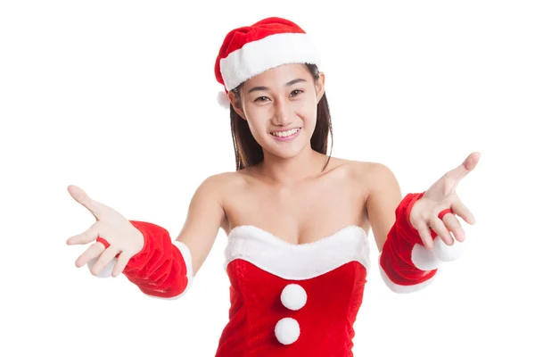 Asiatico Natale Santa Claus ragazza . — Foto Stock