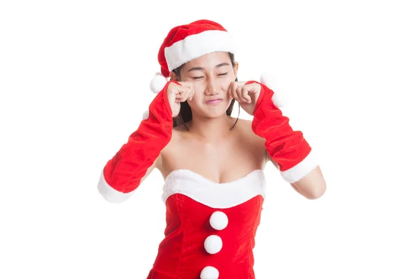 Asiatique Noël Père Noël fille pleurer . — Photo