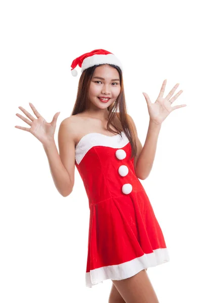 Asiatische Weihnachten Weihnachtsmann Mädchen. — Stockfoto