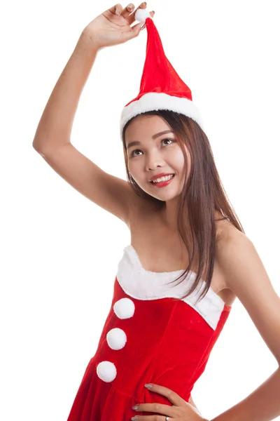 アジアのクリスマス サンタ クロースの女の子. — ストック写真