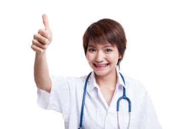 Genç Asyalı kadın doktor Haritayı Yaşasın.