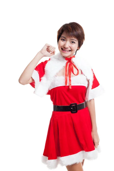 Asiático Natal Papai Noel menina . — Fotografia de Stock