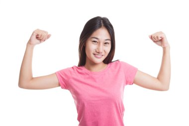 Güzel genç Asyalı kadın flex pazı 