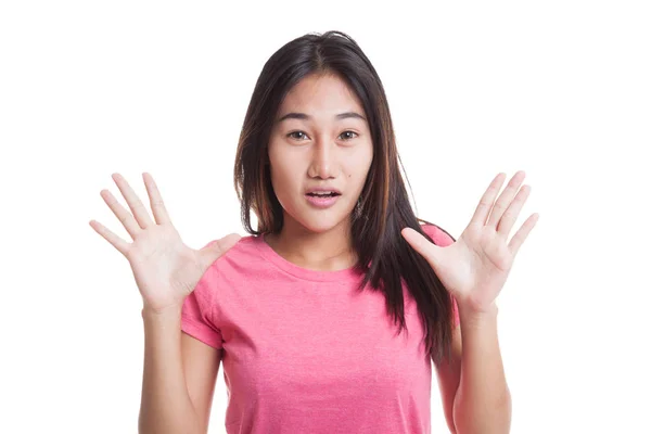 Shocked young Asian woman. — Stock Photo, Image