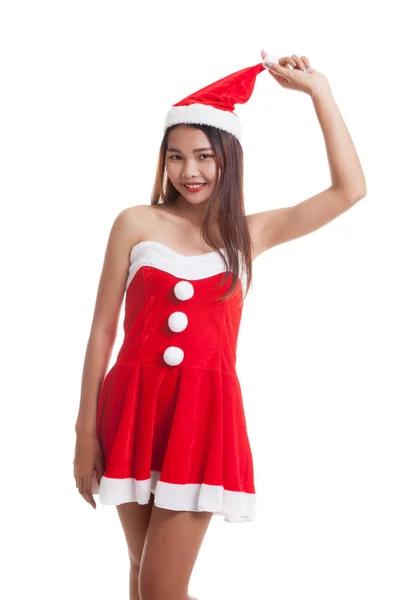 Asian Christmas Santa Claus girl. — Stock Photo, Image