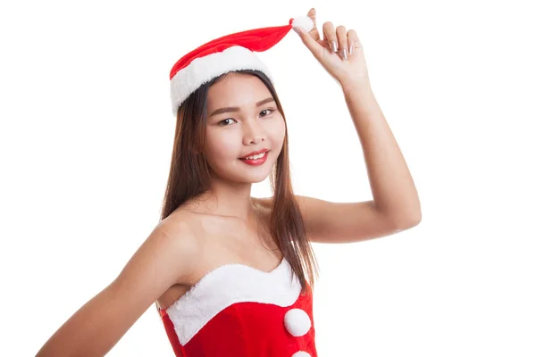 Asiatische Weihnachten Weihnachtsmann Mädchen. — Stockfoto