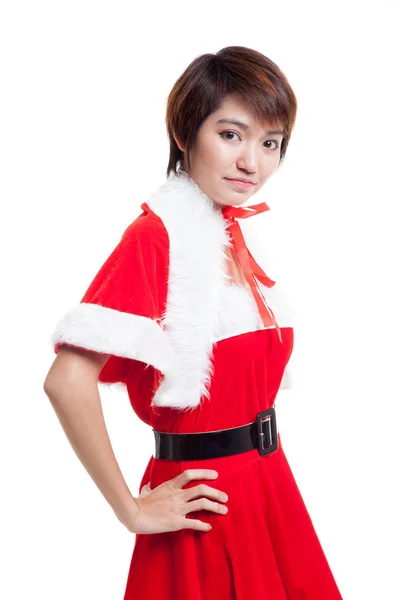 アジアのクリスマス サンタ クロースの女の子. — ストック写真