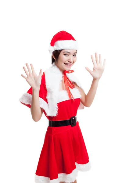 Asiatische Weihnachten Weihnachtsmann Mädchen. — Stockfoto