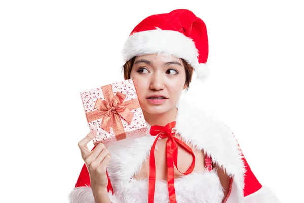 Asiatico Natale Santa Claus ragazza e confezione regalo . — Foto Stock