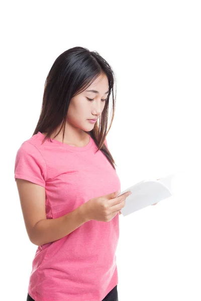 Junge asiatische Frau mit einem Buch — Stockfoto