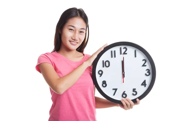 Joven asiático mujer con un reloj. —  Fotos de Stock