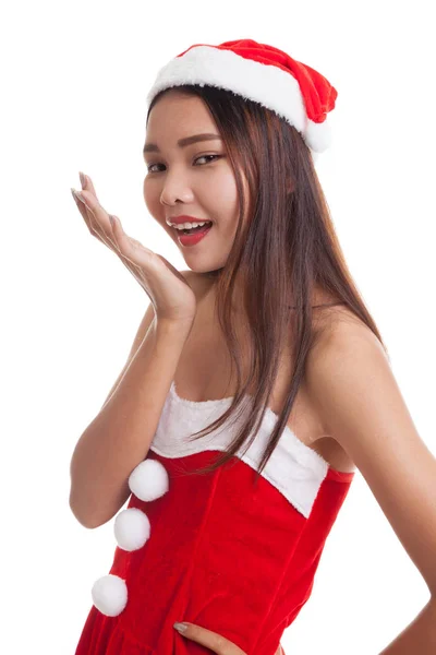 Asiatico Natale Santa Claus ragazza . — Foto Stock