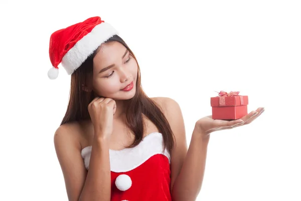 Asiatico Natale Santa Claus ragazza e confezione regalo . — Foto Stock