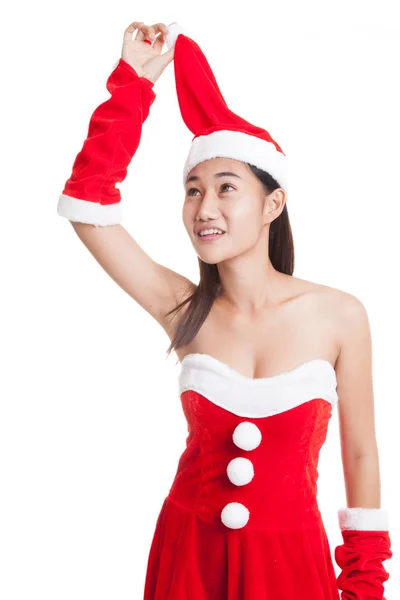 Dziewczyna azjatyckich Boże Narodzenie Santa Claus. — Zdjęcie stockowe