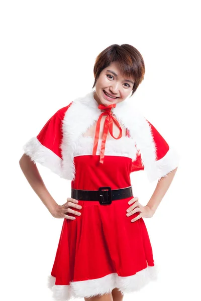 Asiatische Weihnachten Weihnachtsmann Mädchen. — Stockfoto