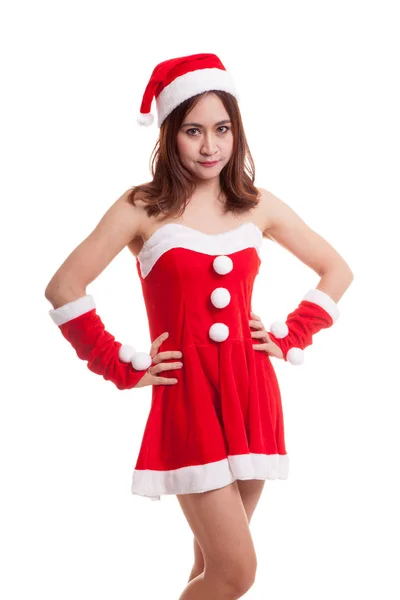 Asian Christmas Santa Claus girl. — Stock Photo, Image