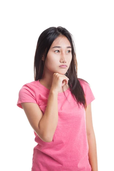 Ernstige jonge Aziatische vrouw blik weg.. — Stockfoto