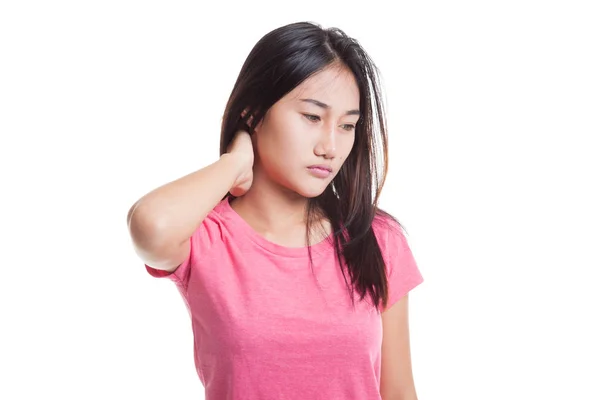 Jonge Aziatische vrouw kreeg nekpijn.. — Stockfoto