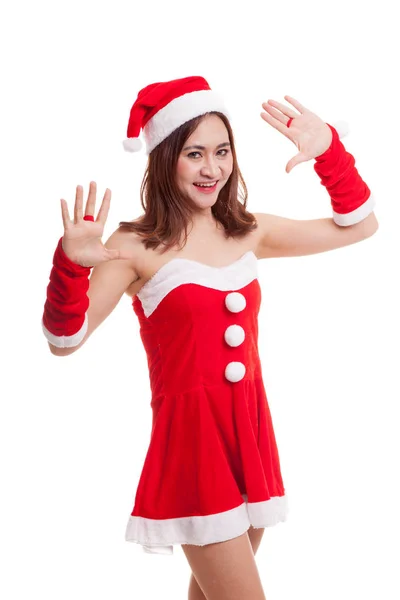 Asiatische Weihnachten Weihnachtsmann Mädchen. — Stockfoto