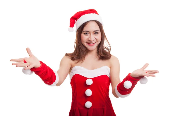 Asiatico Natale Santa Claus ragazza . — Foto Stock