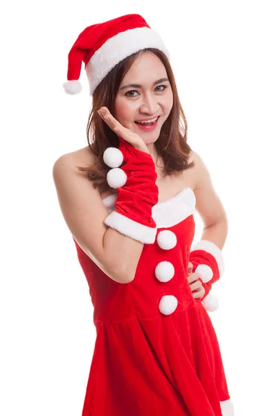 Asya Noel Noel Baba kız. — Stok fotoğraf