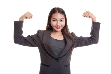 Güzel genç Asyalı kadın flex pazı.