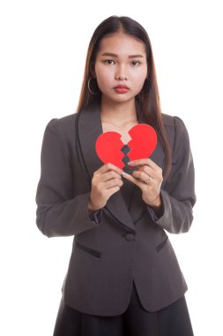 Güzel genç Asyalı kadın ile kırık kalp.