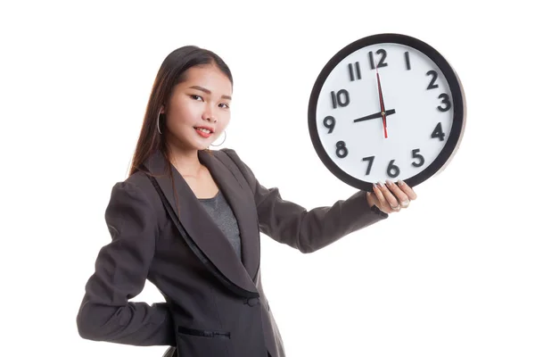 Молода азіатська бізнес-леді з годинником . — стокове фото