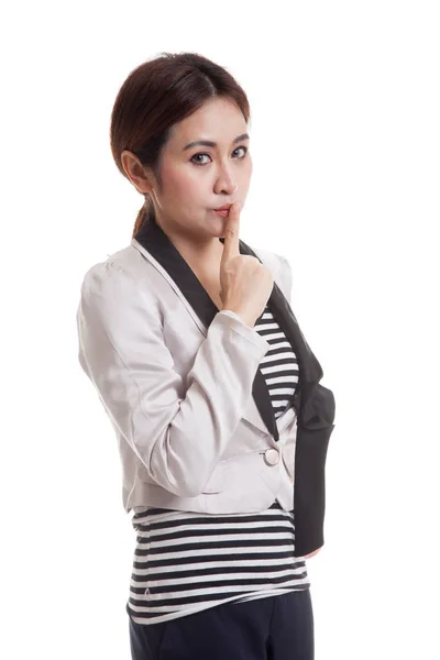 Asian girl show quite hand sign. — Stock Photo, Image