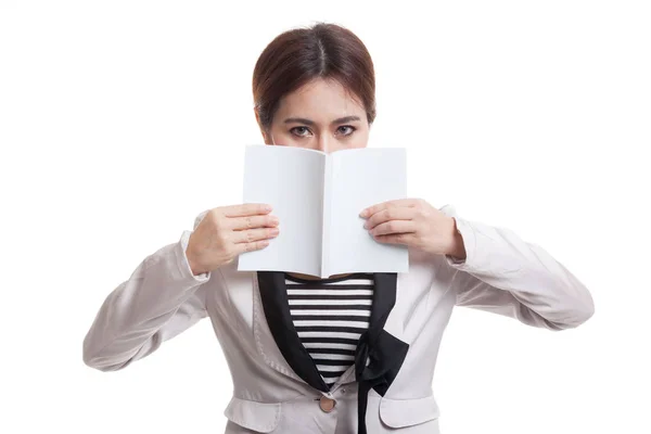 Young Asian business woman with a book. — Stock Photo, Image