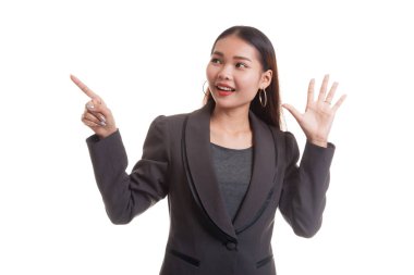 Heyecanlı Asya iş kadın noktası boş yer için.