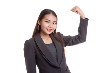 Güzel genç Asyalı kadın flex pazı.