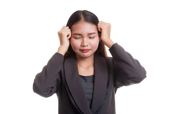 Young Asian business woman got sick and  headache. — Stock Photo, Image