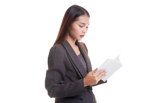 Junge asiatische Geschäftsfrau mit einem Buch. — Stockfoto