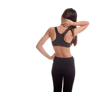 Boyun ağrısı ve sırt ağrısı Asya sağlıklı kız var.