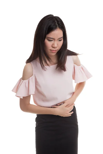 Joven asiática mujer got stomachache . — Foto de Stock