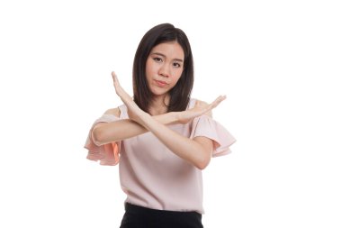 Güzel genç Asyalı kadın hayır diyor..