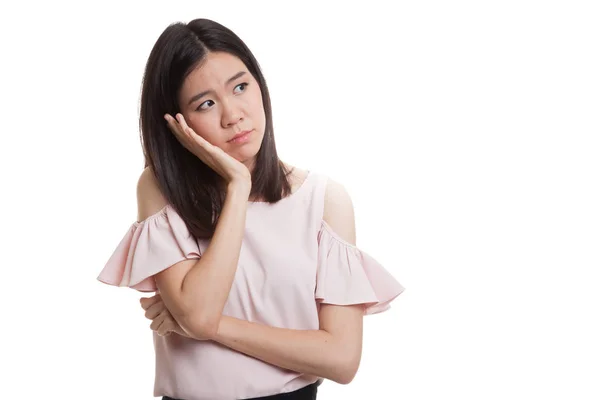 Hermosa joven asiática mujer llegar aburrido . — Foto de Stock