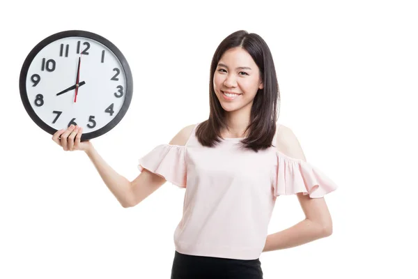 Giovane donna d'affari asiatica con un orologio. — Foto Stock
